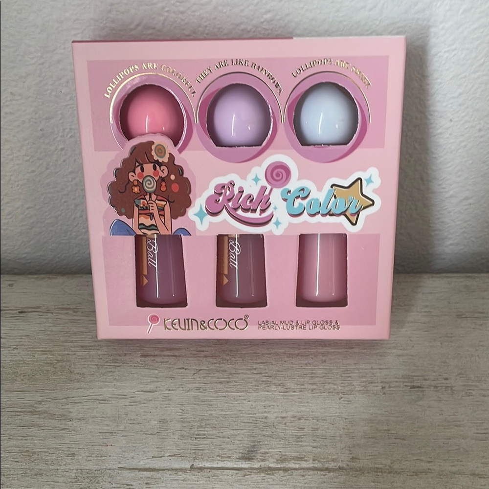 Kevin & Coco Rich Color Lip Gloss Set - Pink and Purple